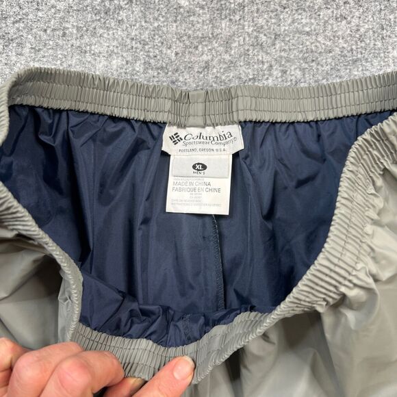 Vintage Columbia Rain Pants Men XL Extra Large Grey Elastic Waist Waterproof PVC - Picture 6 of 14